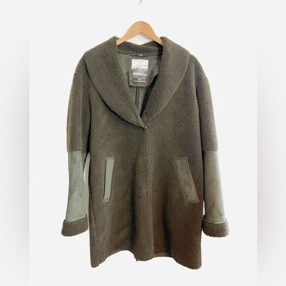 Kenzie Faux Shearling Shawl Collar Coat M. NWT - Picture 12 of 12